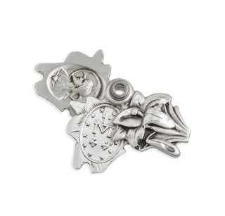 Sterling Silver Easter Lily Slide- Miraculous Medal/St. Theresa/Sacred Heart of Jesus/St Christopher