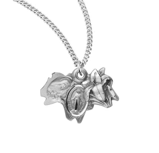 Sterling Silver Easter Lily Slide Miraculous Medal St Theresa Sacred Heart Of Jesus St Christopher