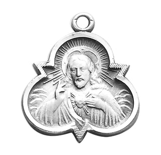 7/8-inch Sterling Silver Scapular Medal with 18-inch Chain