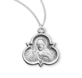 7 8 Inch Sterling Silver Scapular Medal With 18 Inch Chain 3