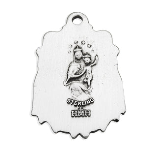 13/16-inch Sterling Silver Scapular Medal with 18-inch Chain