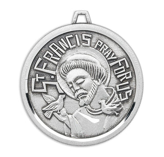 Saint Francis Round Contemporary Sterling Silver Medal