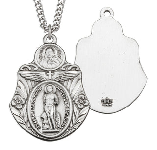 Sterling Silver Badge Shaped St Sebastian Medal