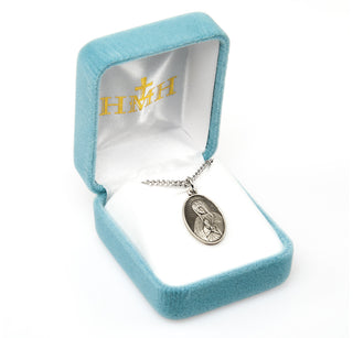 1-inch Round Sterling Silver Our Lady of Guadalupe Medal with 18-inch Chain