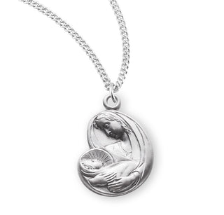 Sterling Silver Madonna And Child Medal
