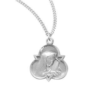 7 8 Inch Sterling Silver Our Lady Of Sorrows Medal With 18 Inch Chain
