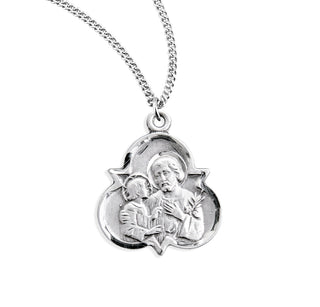 7 8 Inch Sterling Silver St Joseph Medal With 18 Inch Chain