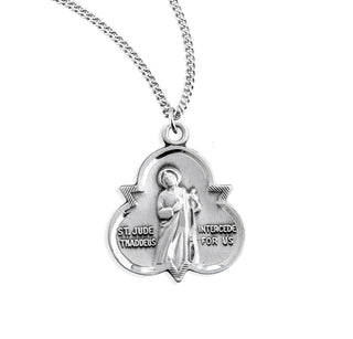7 8 Inch Sterling Silver St Jude Medal With 18 Inch Chain