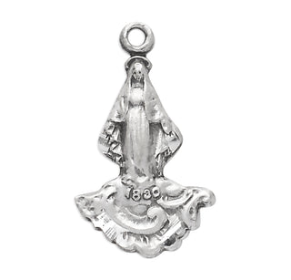 5/8-inch Sterling Silver Our Lady of Grace Medal with 16-inch Chain