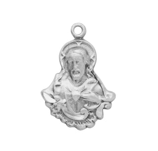 11/16-inch Sterling Silver Scapular Medal with 18-inch Chain