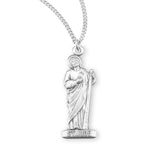 1 1 8 Inch Sterling Silver St Jude Medal With 18 Inch Chain