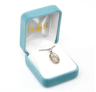 Our Lady of Laleche Oval English Version Sterling Silver Medal