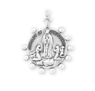 Sterling Silver Our Lady of The Rosary Medal