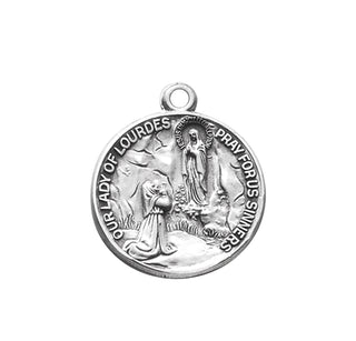 Sterling Silver Our Lady of Lourdes Medal
