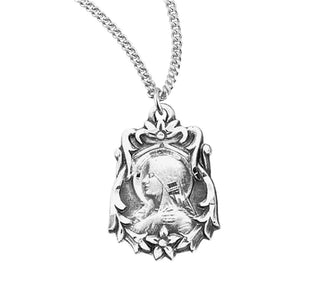 13 16 Inch Sterling Silver Our Lady Of Sorrows Medal With An 18 Inch Chain