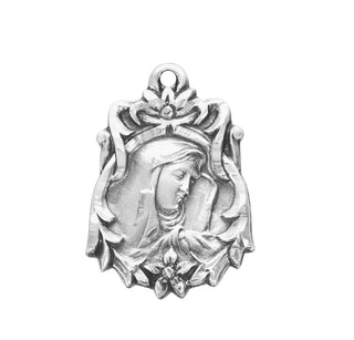 13/16-inch Sterling Silver Our Lady of Sorrows Medal with an 18-inch Chain