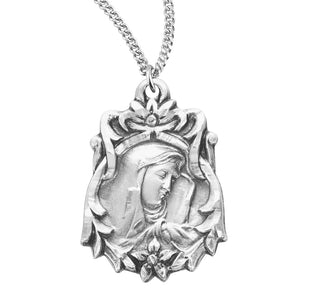 13 16 Inch Sterling Silver Our Lady Of Sorrows Medal With An 18 Inch Chain 1