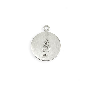 3/4-inch Round Sterling Silver Scapular Medal with an 18' Chain