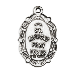 7/8-inch Sterling Silver St. Anthony Medal with 18-inch Chain