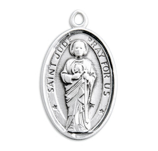 Saint Jude Oval Sterling Silver Medal