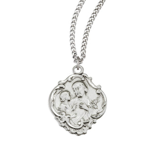 Sterling Silver Saint Joseph Baroque Medal