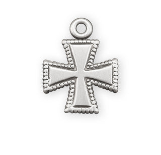 5/8-inch Sterling Silver Cross with 18-inch Chain