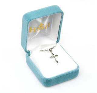 3/4-inch Sterling Silver Wheat Crucifix 18-inch Chain