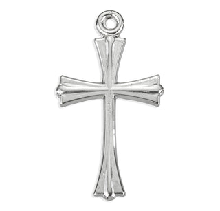 7/8-inch Sterling Silver Plain Cross with 18-inch Chain