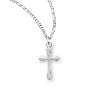 7 8 Inch Sterling Silver Plain Cross With 18 Inch Chain 2