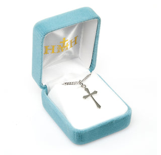 7/8-inch Sterling Silver Plain Cross with 18-inch Chain