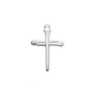 1 3/8-inch Sterling Silver Nail Cross with 24-inch Chain