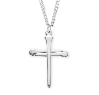 1 3 8 Inch Sterling Silver Nail Cross With 24 Inch Chain