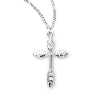 1 1 8 Inch Sterling Silver Wheat Cross With 18 Inch Chain