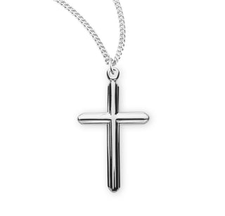 1 Inch Sterling Silver Cross With 18 Inch Chain 10
