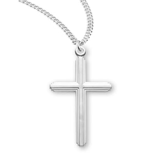 1 1 2 Inch Sterling Silver Cross With 20 Inch Chain