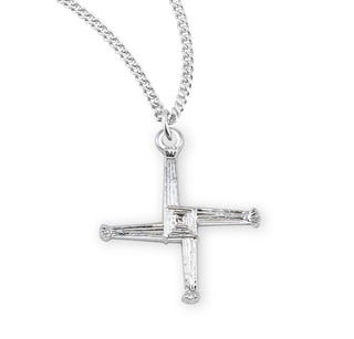 3 4 Inch Sterling Silver St Brigid Cross With 18 Inch Chain