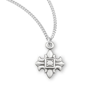 5 8 Inch Sterling Silver Fleur De Lis Cross With 18 Inch Chain