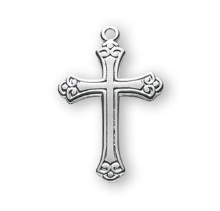 3/4-inch Sterling Silver Cross with 18-inch Chain