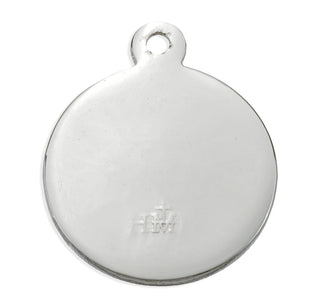Sterling Silver Round Clover Cross Medal with Black Epoxy