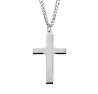 Sterling Silver High Polished Plain Cross