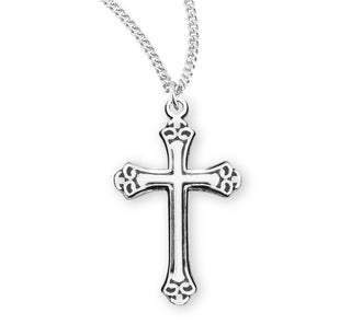 1 1 8 Inch Sterling Silver Cross With Black Enamel 18 Inch Chain