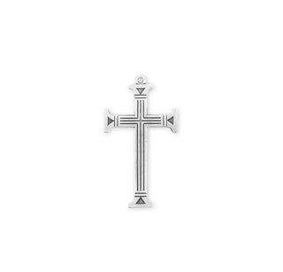 1-11/16-inch by 15/16-inch Sterling Silver Crucifix with 24-inch Chain boxed.