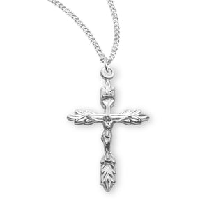 1 1 8 Inch Sterling Silver Wheat Crucifix With 18 Inch Chain