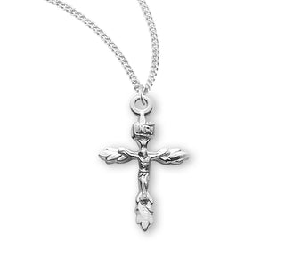 3 4 Inch Sterling Silver Wheat Crucifix With 18 Inch Chain
