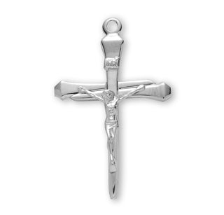 1 3/8-inch Sterling Silver Nail Crucifix with 24-inch Chain