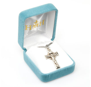 1 1/4-inch Sterling Silver Celtic Crucifix with 20-inch Chain