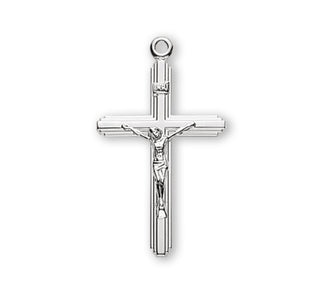 1-inch Sterling Silver Crucifix with 18-inch Chain