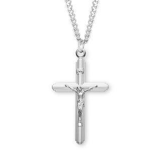 1 1 2 Inch Sterling Silver Crucifix With 24 Inch Chain 2
