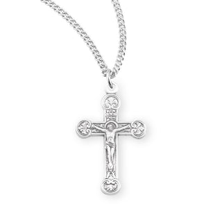 Sterling Silver Crucifix With 18 Inch Chain And A Deluxe Velour Gift Box Included