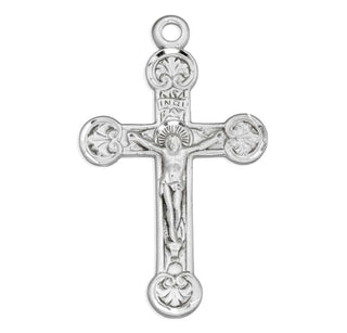 1 1/2-inch Sterling Silver Crucifix with 24-inch Chain